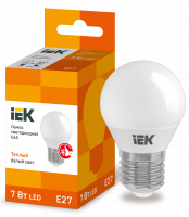 Лампа светодиодная G45 шар 7Вт 230В 3000К E27 IEK