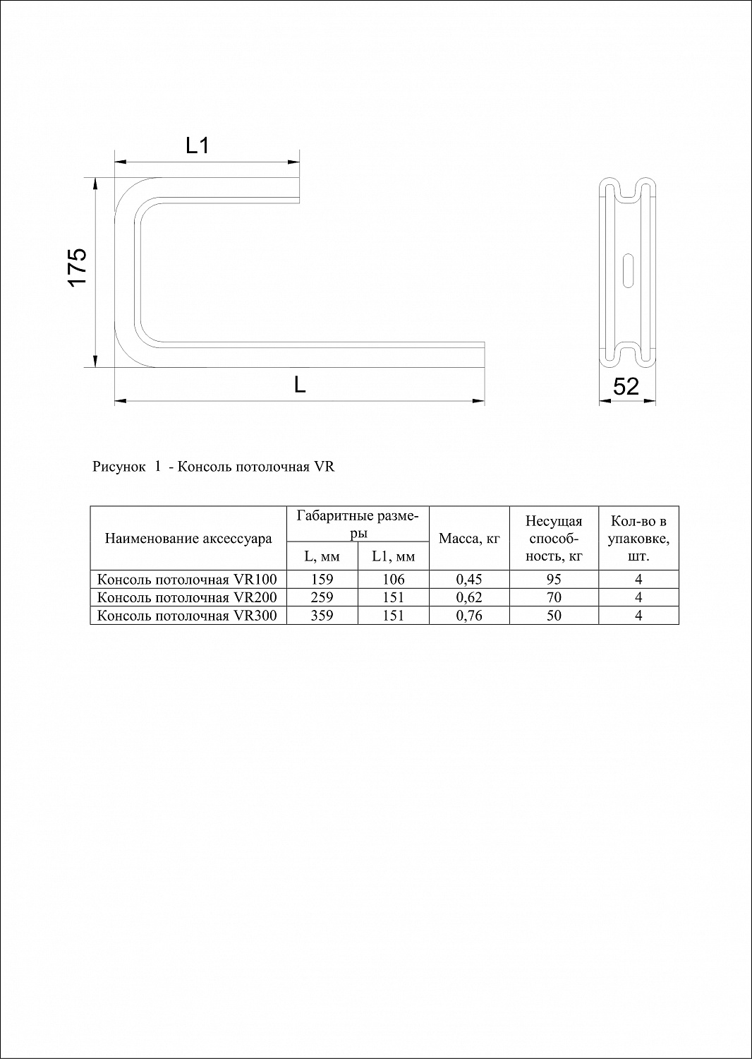 Консоль потолочная VR300 INOX IEK